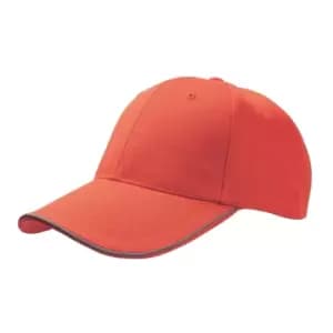 Atlantis Reflect 6 Panel Reflective Piping Baseball Cap (One Size) (Red)