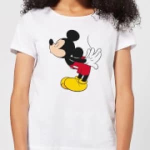 Disney Mickey Mouse Mickey Split Kiss Womens T-Shirt - White