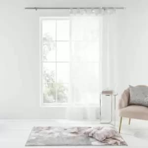 Catherine Lansfield Diamante Sparkle Tab Top Voile Curtain Panel, White, 55 x 48 Inch