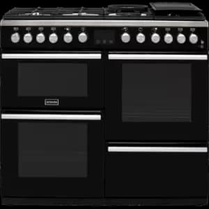 Stoves Precision DX S1000DF 100cm Dual Fuel Range Cooker - Black - A/A/A Rated