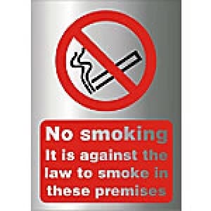 Prohibition Sign No Smoking Aluminium 20 x 15 cm