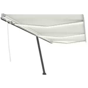 Vidaxl - Manual Retractable Awning with LED 600x300cm Cream Cream