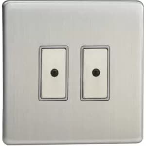 Varilight 2-Gang V-Pro Eclique2 Touch Control Slave Dimmer a€“ Brushed Chrome - JDSES002S