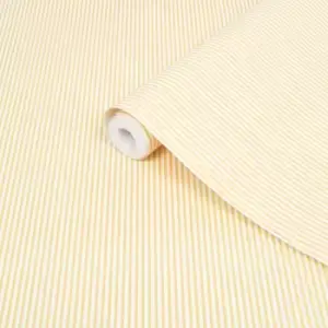 Joules Yellow Country Critters Stripe Smooth Wallpaper