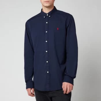 Polo Ralph Lauren Mens Slim Fit Garment Dyed Chino Shirt - Cruise Navy - L