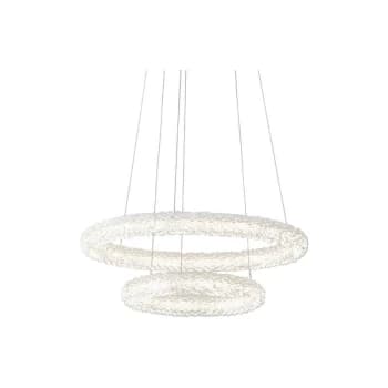 Endon Lighting Neve - Integrated LED Pendant Chrome Effect Plate & Crystal (K9) Glass Detail 1 Light Dimmable IP20