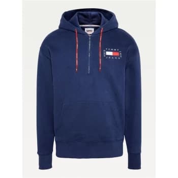 Tommy Jeans Half Zip Hoodie - Twlght Navy C87