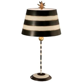 South Beach - 1 Light Table Lamp Black, Cream, E27 - Elstead