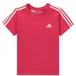 adidas Infants 3stripe Tee - Pink/White