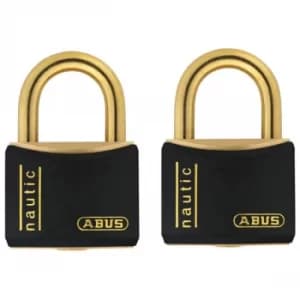 ABUS 35278 T84MB/40mm Black Rustproof Padlock Twin Pack Carded