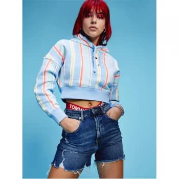 Tommy Jeans Tjw Stripe Hoodie - C1T LIGHT BLU