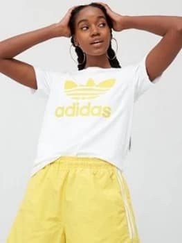 adidas Originals Trefoil T-Shirt - White, Size 12, Women