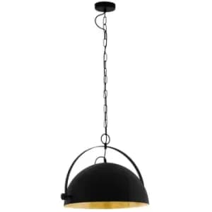 Covaleda Dome Pendant Ceiling Light Black, Gold - Eglo