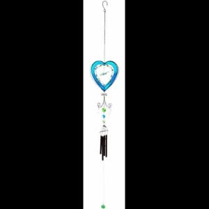 Blue Heart With Butterfly Winchime