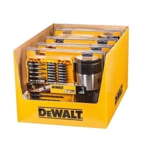 DEWALT 4 x Mixed Drill/Screwdriver Bit Set 26 Piece + Thermal Travel Mug