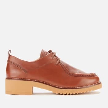 Clarks Eden Mid Lace Brogues - Dark Tan leather - UK 4