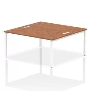 Impulse Bench B2B 2 Person 1600 White Frame Office Bench Desk Walnut