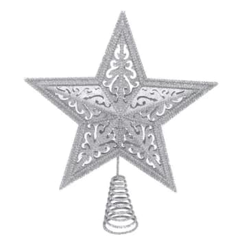 House of Fraser Glitter Star Tree Topper - Silver