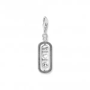 Sterling Silver White Love & Peace Charm Pendant 1883-643-14