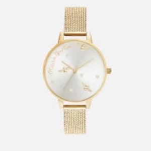 Olivia Burton Womens Pearly Queen Boucle Mesh Watch - Gold