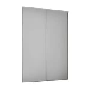 Classic 2 Door Sliding Wardrobe Kit Dove Grey Panel (W)1185 x (H)2260mm