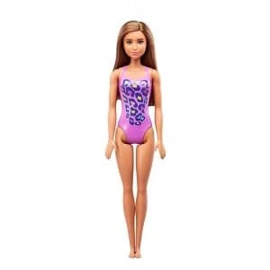Barbie - Purple Cheetah Print Brunette Beach Doll
