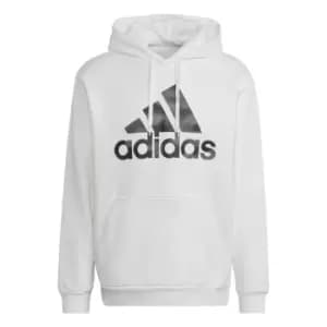adidas Essentials Camo Print French Terry Hoodie Mens - White
