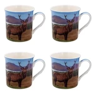new wildlife stag mug set 4