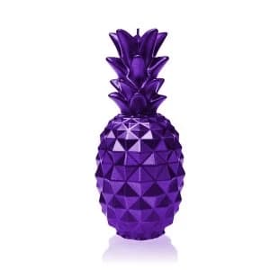 Violet Metallic Large Pineapple Candle