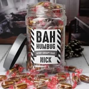 Personalised Bah Humbug Sweet Jar