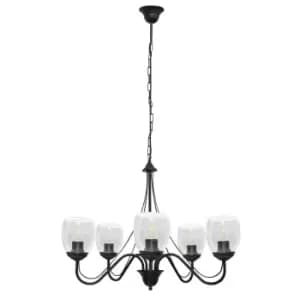 Allena Multi Arm Pendant Ceiling Light Black, Transparent 50cm
