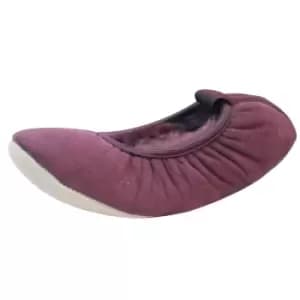 Eastern Counties Leather Womens/Ladies Sheepskin Lined Ballerina Slippers (2-3 UK) (Plum)