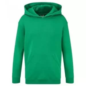 Fruit of the Loom Childrens/Kids Classic Hooded Sweatshirt (12-13 Years) (Heather Green)