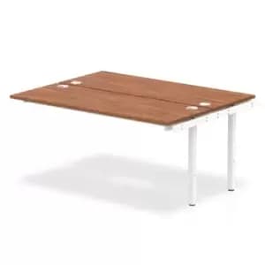 Impulse Bench B2B Ext Kit 1600 White Frame Office Bench Desk Walnut