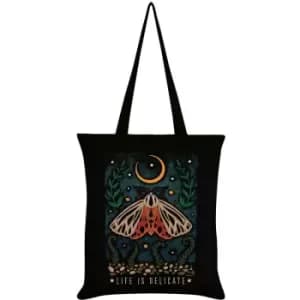 Grindstore - Gentle Nature Life Is Delicate Tote Bag (One Size) (Black/White/Yellow)