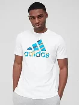 adidas BOS Camo T-Shirt - White Size XL Men