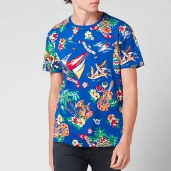 Polo Ralph Lauren Mens Custom Slim Fit Bear Crewneck T-Shirt - Heritage Royal Blue - S