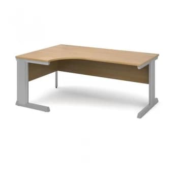 Vivo Left Hand Ergonomic Desk 1800mm - Silver Frame Oak Top