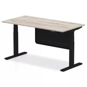 Air 1600 x 800mm Height Adjustable Desk Grey Oak Top Black Leg With