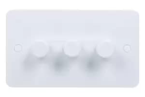 Schneider Electric Lisse White Moulded - 3 Gang 2 Way Dimmer Light Switch, 250W/250VA, GGBL6032CS, White