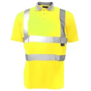Warrior Mens Daytona Hi-Vis Short Sleeve Polo Shirt (M) (Fluorescent Yellow)