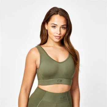 USA Pro X Courtney Black HIIT Sports Bra - Khaki