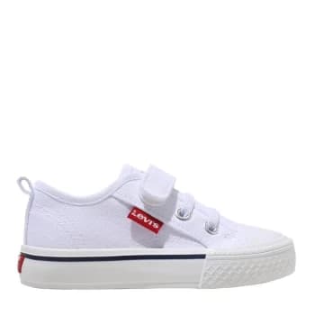 Levis Maui Canvas Low Kids Trainers - White