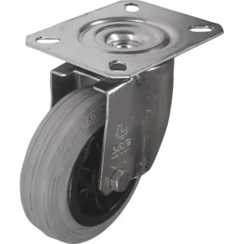 Atlas Workholders - SS Swivel Plate 150MM Grey Rubber Tyre
