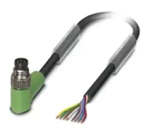 Phoenix Contact Sac-8P-M 8Mr/10,0-Pur Sensor Cord, 8P, M8 Plug-Free End, 10M