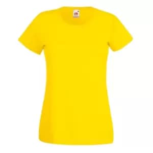 Fruit Of The Loom Ladies/Womens Lady-Fit Valueweight Short Sleeve T-Shirt (2XL) (Yellow)