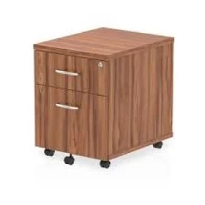 Trexus 2 Drawer Mobile Pedestal 430x500x510mm Walnut Ref I000124