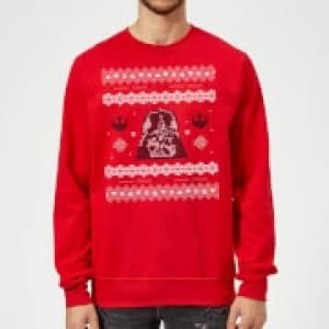 Star Wars Darth Vader Christmas Knit Red Christmas Sweatshirt - L - Red