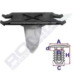 ROMIX Clip, trim-/protection strip BMW C60539 51718259025