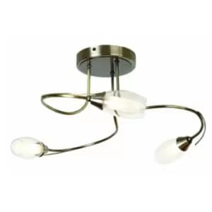 Village At Home Iris 3-Bulb Ceiling Light - Antique Brass